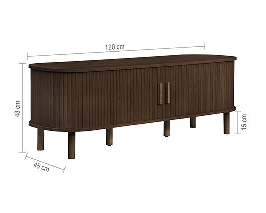 Axel Fluted Small TV Unit - Walnut
