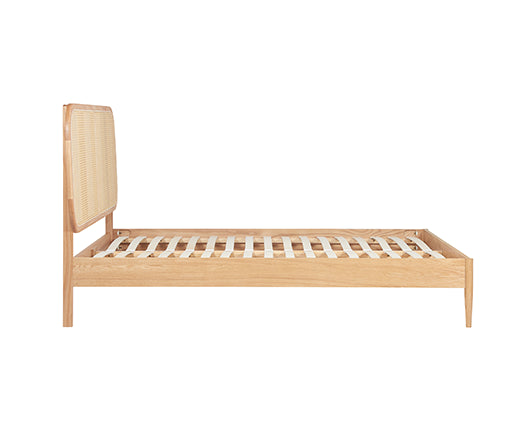 Elina Double Rattan Bed - Oak