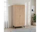 MIAMI 2 DOOR WARDROBE - OAK EFFECT/BLACK