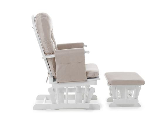 Mila Reclining Glider Chair and Stool - Sand