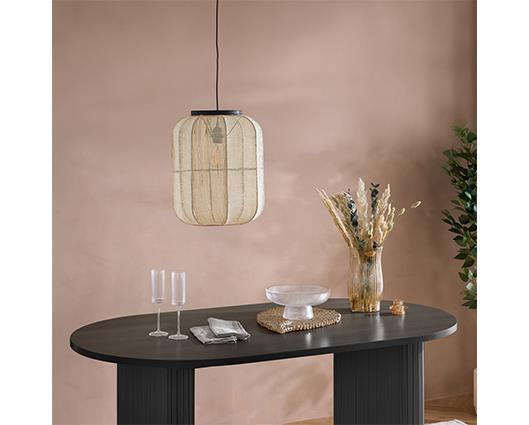 Axel Oval Fluted Dining Table - Black