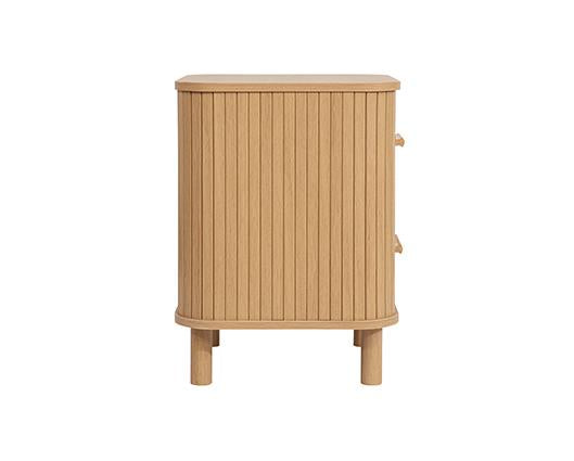 Axel 2 Drawer Fluted Bedside - Oak