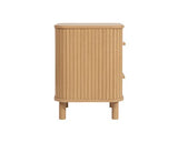 Axel 2 Drawer Fluted Bedside - Oak