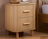 Axel 2 Drawer Fluted Bedside - Oak