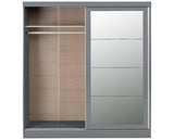 NEVADA 2 DOOR SLIDER WARDROBE - GREY GLOSS