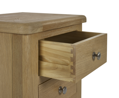 Malani Limed Oak 3 Drawer Bedside