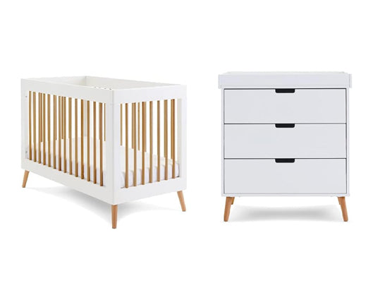 Maura Mini 2 Piece Room Set - White with Natural