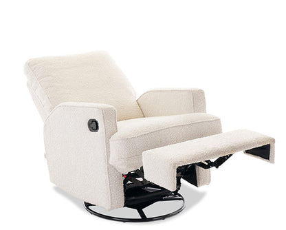 Madeline Swivel Glider Recliner Chair - Bouclé Style