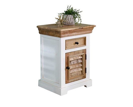 Arianna 1 Drawer + Door Solid Mango Wood Bedside Cabinet