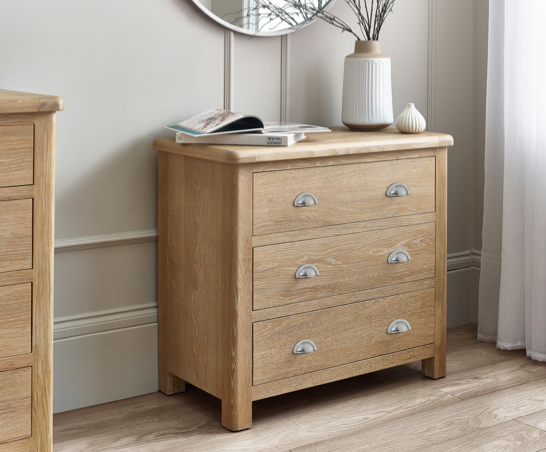 Malani Limed Oak 3 Drawer Chest