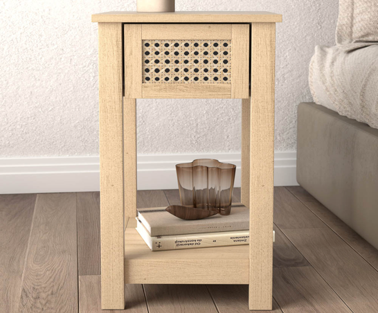 Cataleya 1 Drawer Bedside Table- Oslo Oak