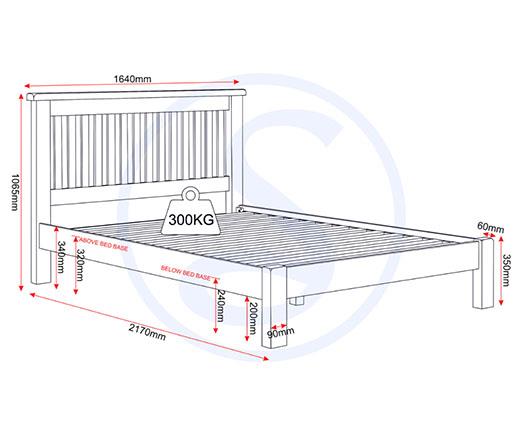 WINDSOR 5' LOW END BED - IVORY/OAK