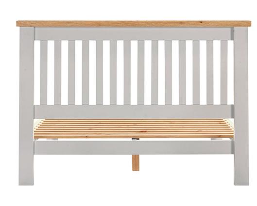 WINDSOR 4'6" LOW END BED - PEBBLE GREY/OAK