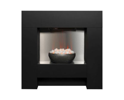 Cube Electric Fireplace Suite in Textured Black 36 Inch