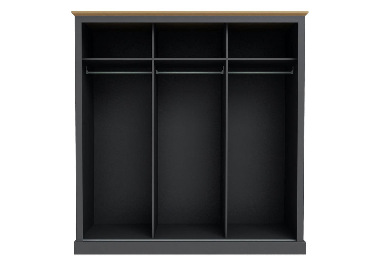 Dagwood 3 Door Sliding Wardrobe Charcoal
