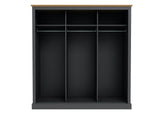 Dagwood 3 Door Sliding Wardrobe Charcoal