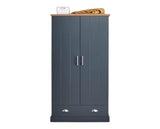 Kinsley 2 Door 1 Drawer Wardrobe- Slate Blue