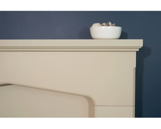 Carolina Fireplace Suite 48inch - Stone With Electric Fire - Brushed Steel