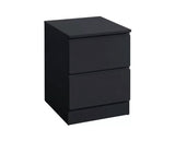 Oakley 2 Drawer Bedside- Black