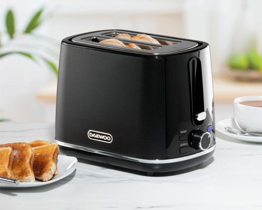 Daewoo Stirling 2 Slice Toaster Black