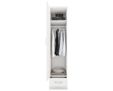 NEVADA 1 DOOR 1 DRAWER WARDROBE - WHITE GLOSS