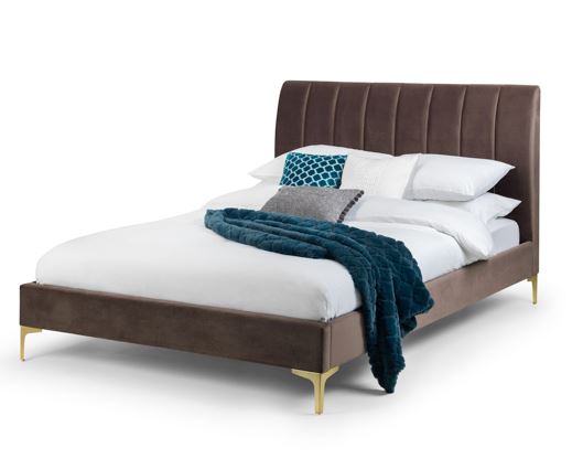 Deco Velvet King Bed - Grey
