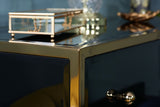 Fabian 2 Drawer Bedside Table - Black & Gold