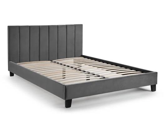 Rosa Velvet Bed in a Box Grey - Small Double