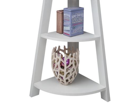 Corner Ladder Bookcase-White
