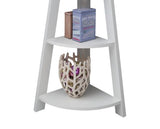 Corner Ladder Bookcase-White