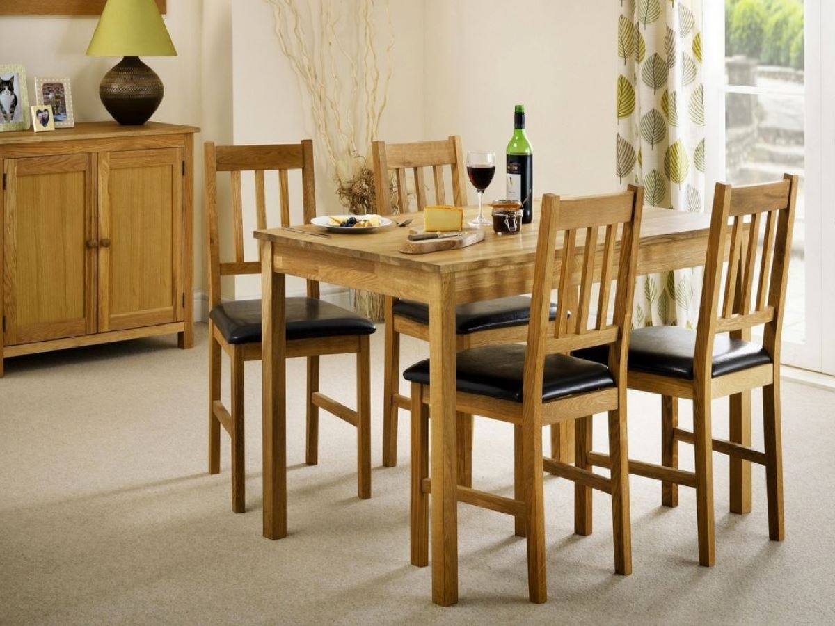 Cacey Oak Rectangular Dining Set