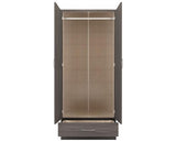 NEVADA 2 DOOR 1 DRAWER WARDROBE - BLACK WOOD GRAIN