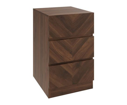 Ciaro 3 Drawer Bedside Table- Royal Walnut