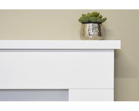 Ludlow Fireplace Suite 39inch - White With Electric Fire - Brushed Steel