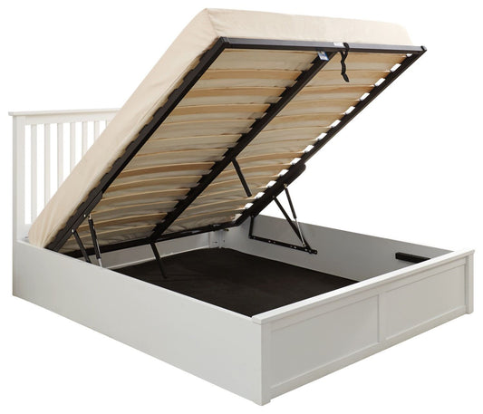 Como King Wooden Ottoman - White