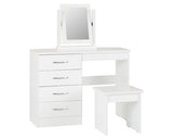 Neptune 4 Drawer Dressing Table Set - White Gloss