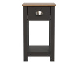 Della 1 Drawer Bedside Table- Fossil Grey