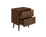 Herringford 2 Drawer Bedside - Walnut