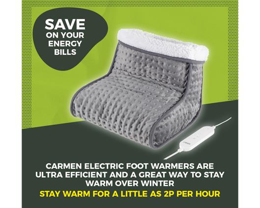 Carmen Electric Heated Foot Warmer Grey