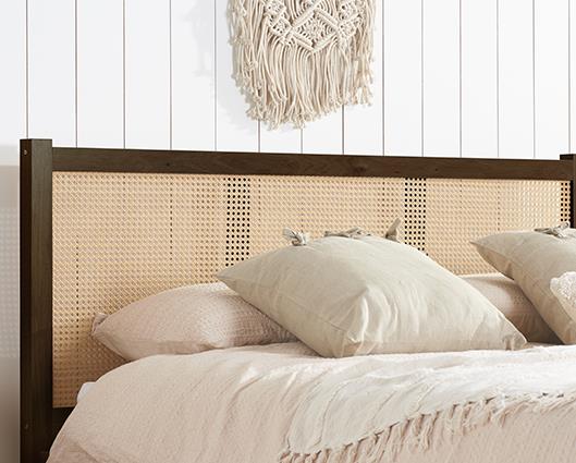 Croxley Rattan Bed Walnut - Double