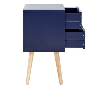 Nessi Single 2 Drawer Bedside- Nightshadow Blue