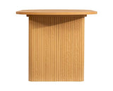 Axel Oval Fluted Dining Table with 2 Benches - Oak
