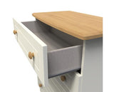 Warwick 4 Drawer Chest - Cream Ash with Modern Oak Top