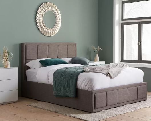 Hannover Ottoman Small Double Bed - Grey