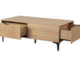 MIAMI 2 DRAWER COFFEE TABLE - OAK EFFECT/BLACK