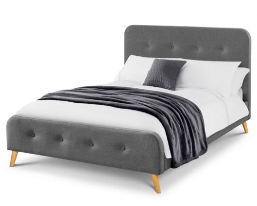 Astrid Curved Retro King Bed - Grey