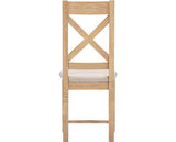 WINDSOR CROSS BACK DINING CHAIR (X2 PER BOX) - NATURAL OAK/OAT FABRIC