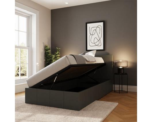 Serena Single Side Lift Ottoman Bed-Grey