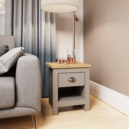 Lincoln 1 Drawer Bedside- Light Grey