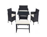 Rosa Black 5PC Dining Set w/ Bench & Cover